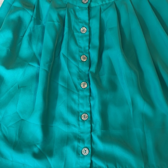 Xhilaration Green/Teal Semi Pleated Button Down Skirt - Picture 2 of 4